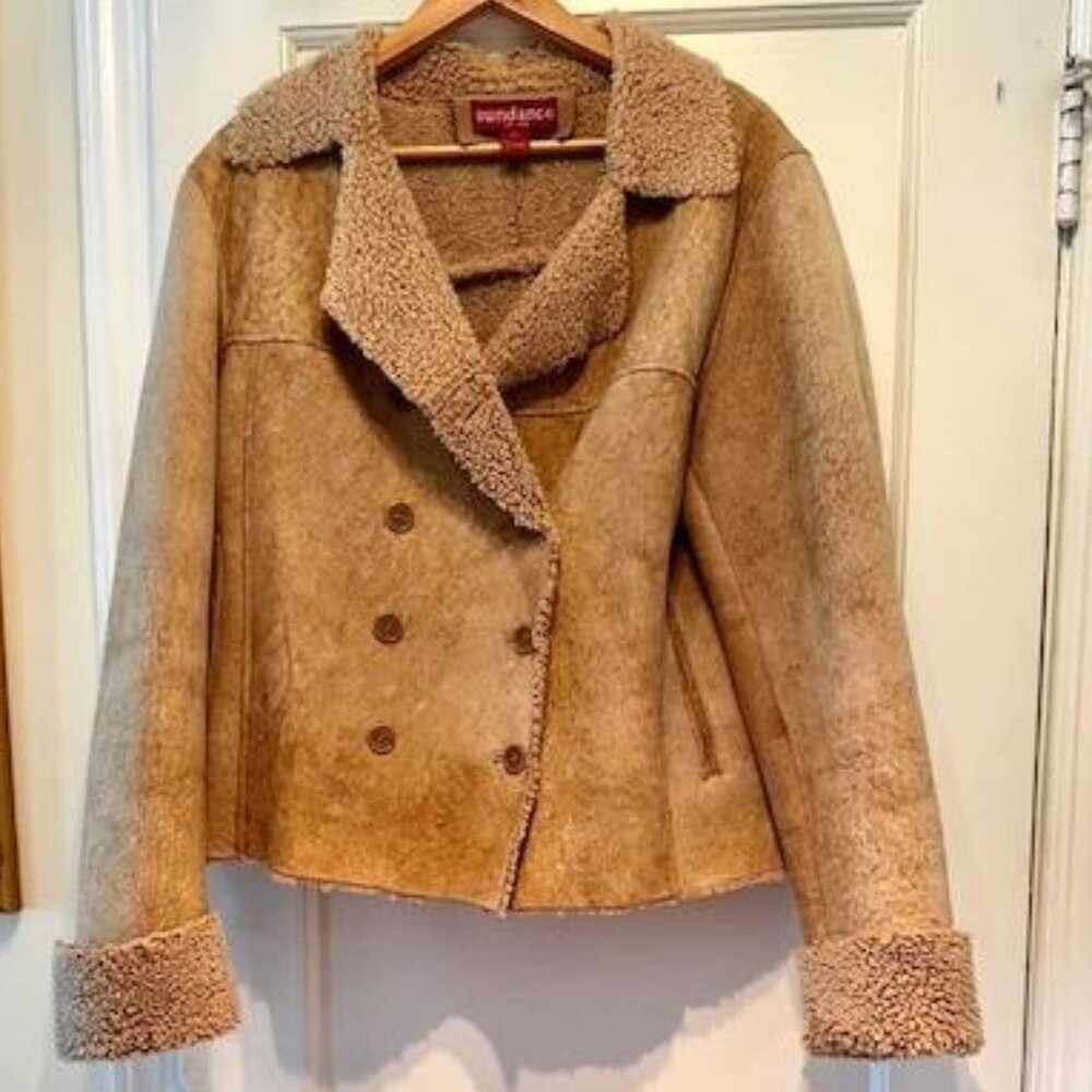 Sundance Suede Outer Shell Leather Jacket In Camel Cabin Cottagecore Western